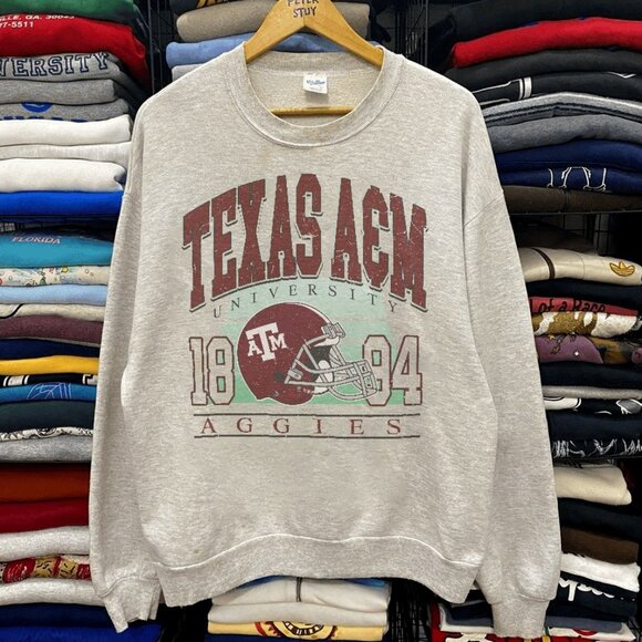 Vintage NCAA Texas A&M Aggies Mascot Sweatshirt, Texas AM University Shirt - Picture 1 of 2